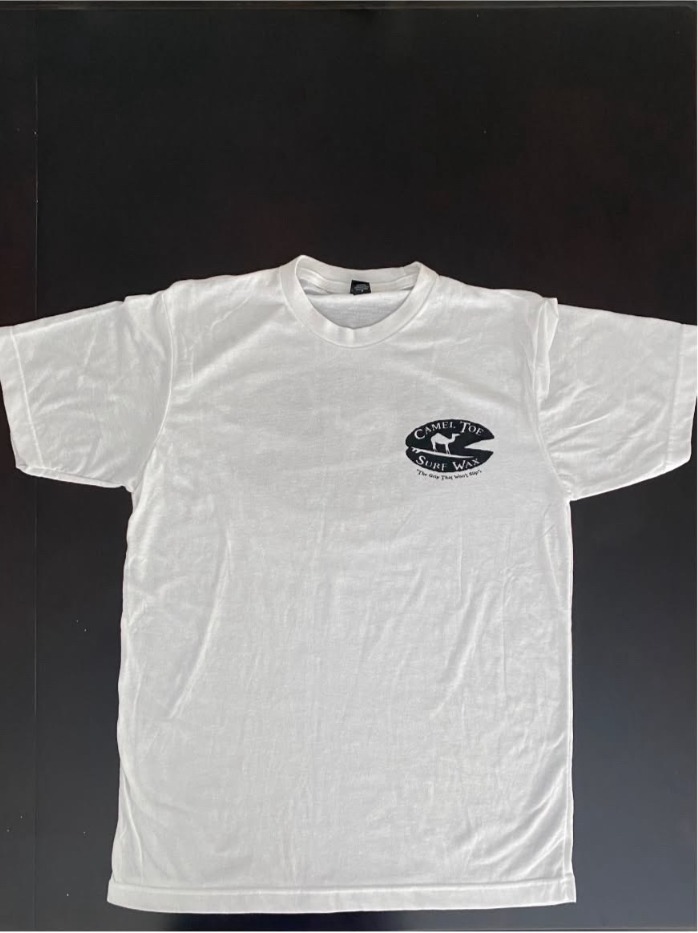 Original white Camel Toe Surf Wax tee with chest logo